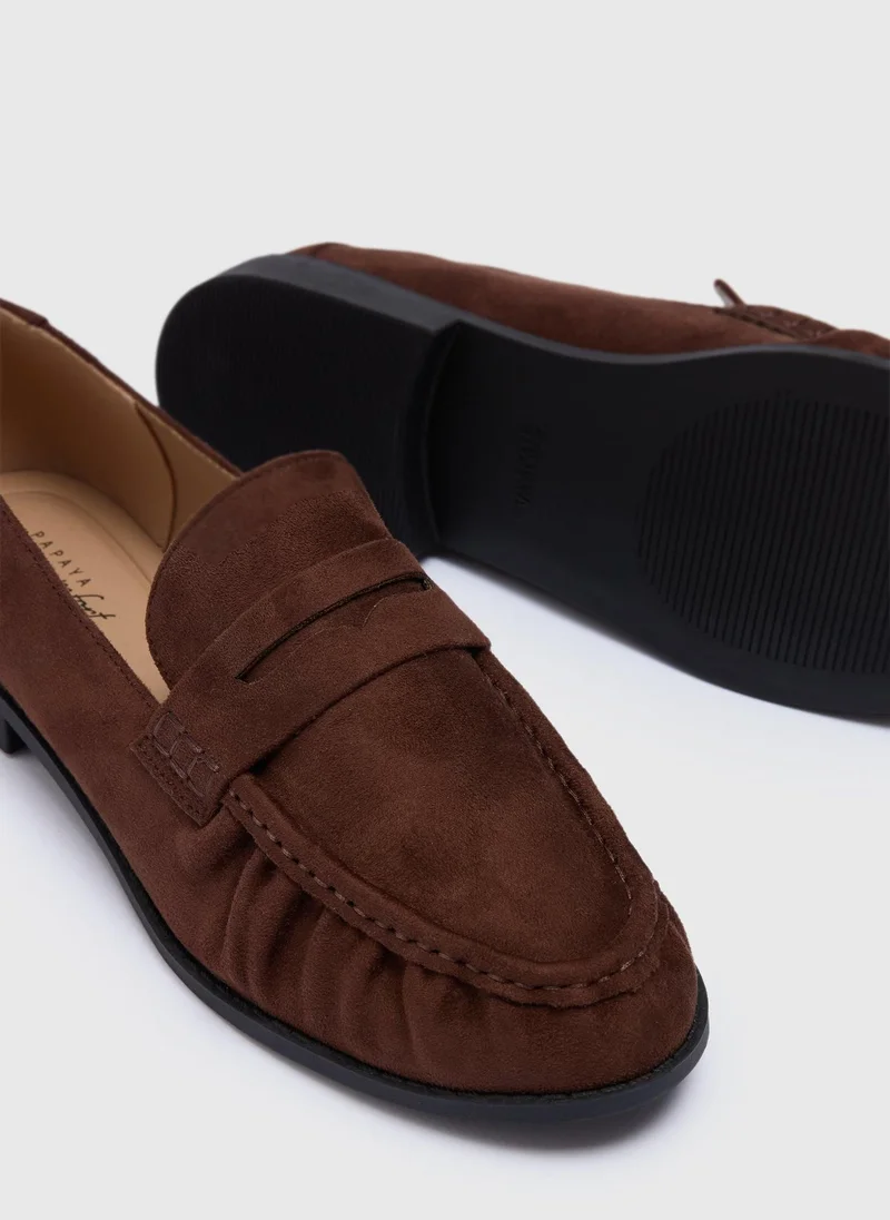 Matalan Brown Faux Suede Loafers